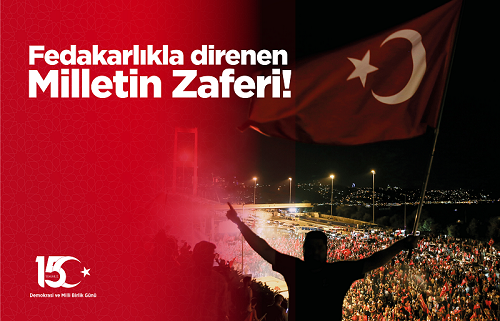 Kaymakamımız Sayın Gürdal ERBEK'in 15 Temmuz Şehitlerini Anma, Demokrasi ve Milli Birlik Günü münasebetiyle bir mesaj yayınladı.